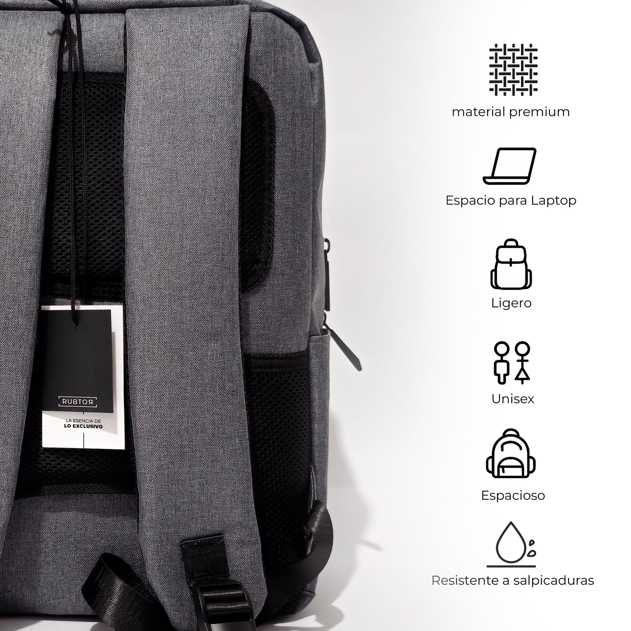 Morral Ejecutiva RUBTOR Gray Pora | minimalista unisex - RUBTOR