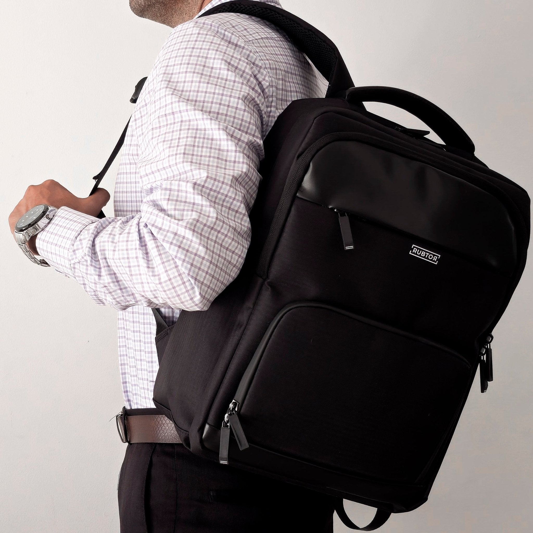 Morral Ejecutivo RUBTOR Black Pora | minimalista unisex - RUBTOR