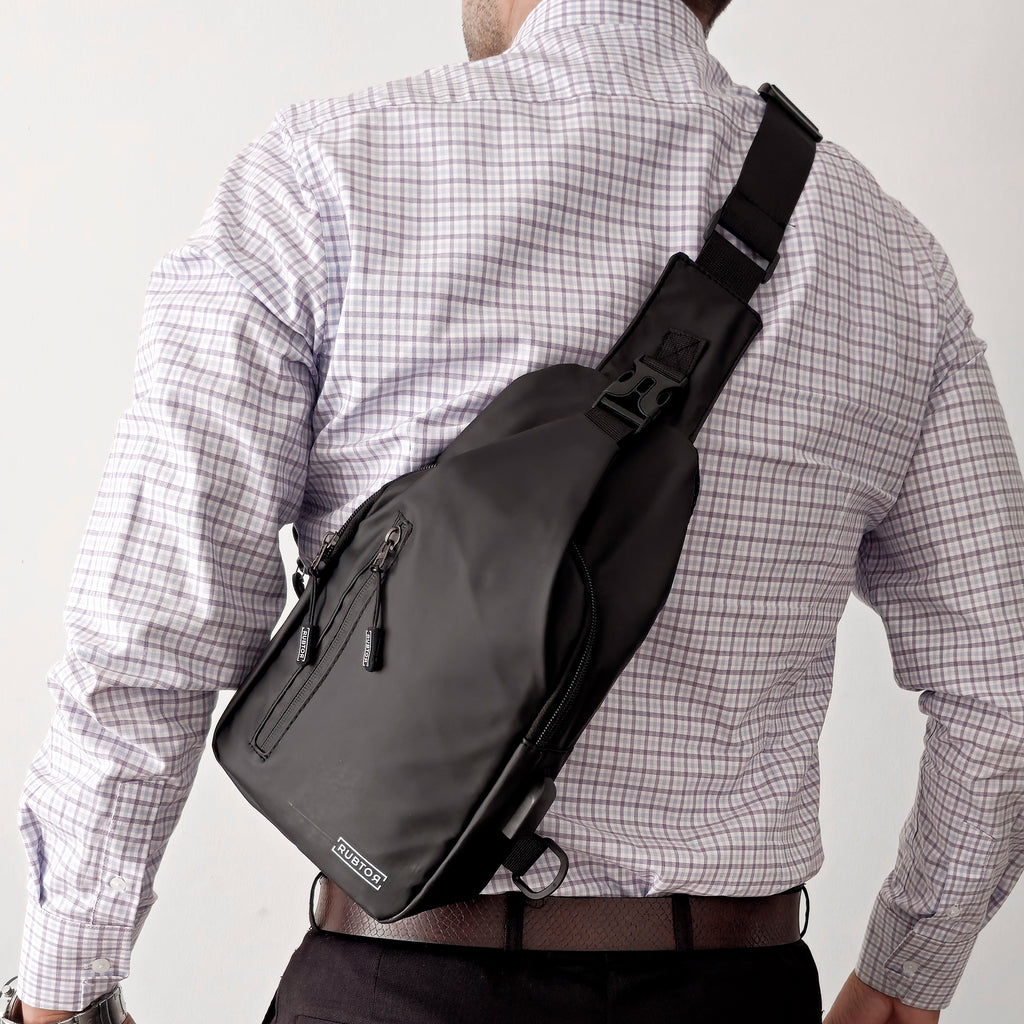 Bandolera RUBTOR Black | minimalista unisex resistente a salpicaduras