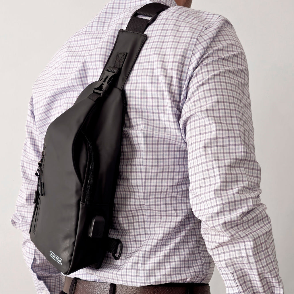 Bandolera RUBTOR Black | minimalista unisex resistente a salpicaduras