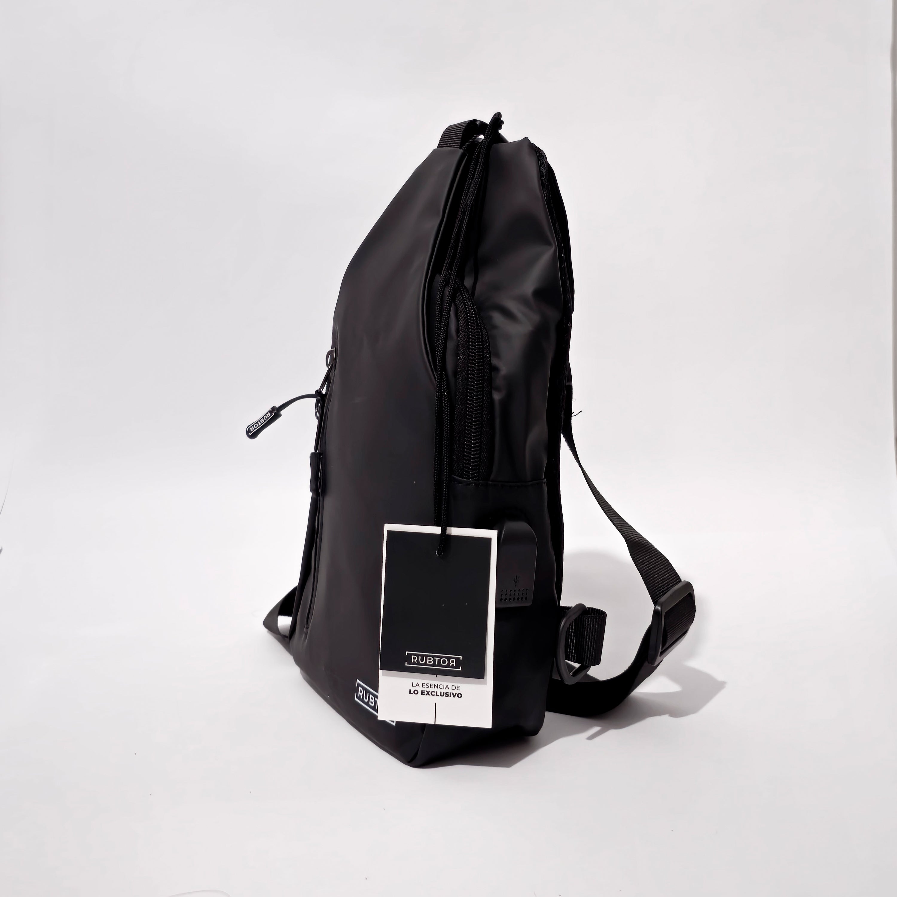 Bandolera RUBTOR Black | minimalista unisex resistente a salpicaduras