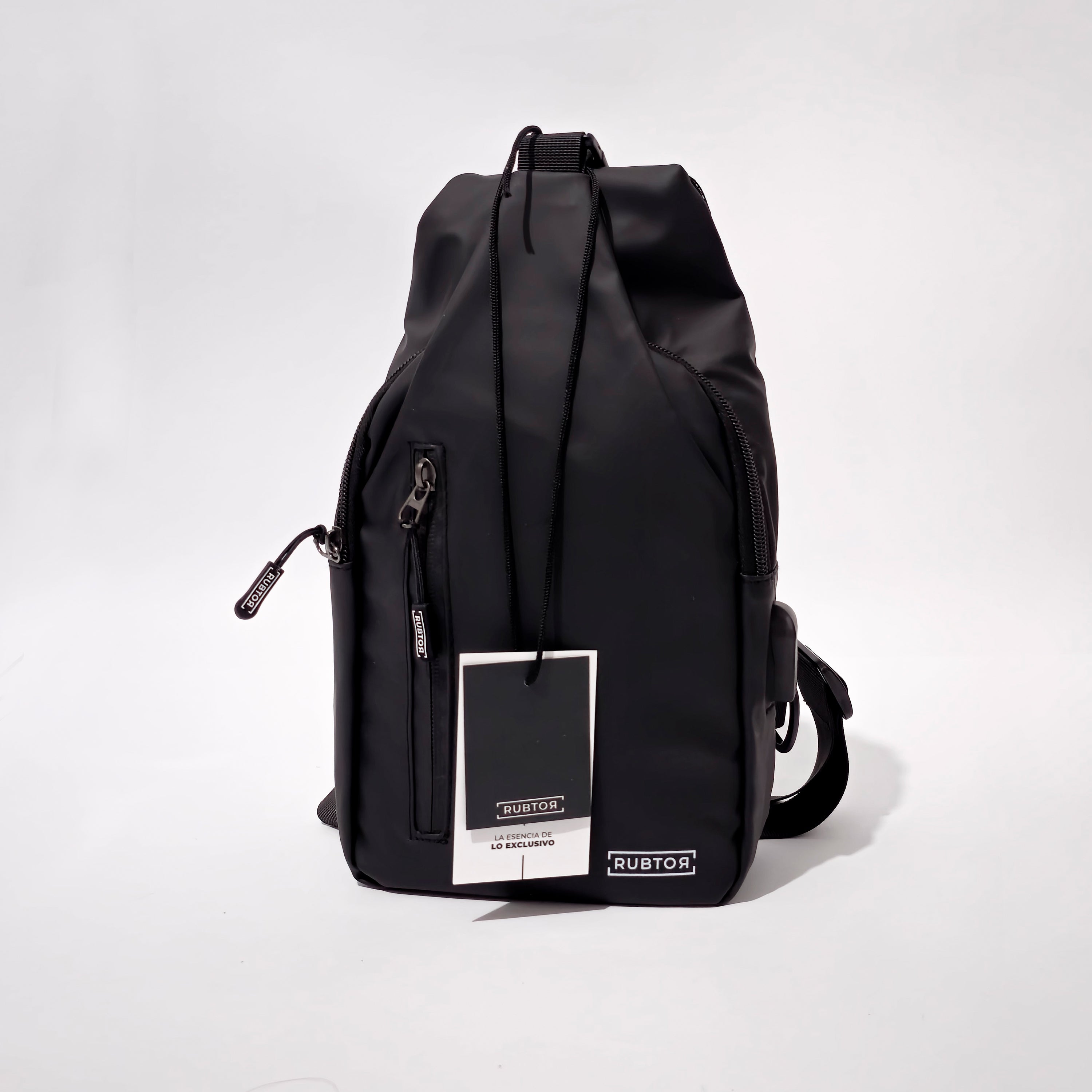 Bandolera RUBTOR Black | minimalista unisex resistente a salpicaduras