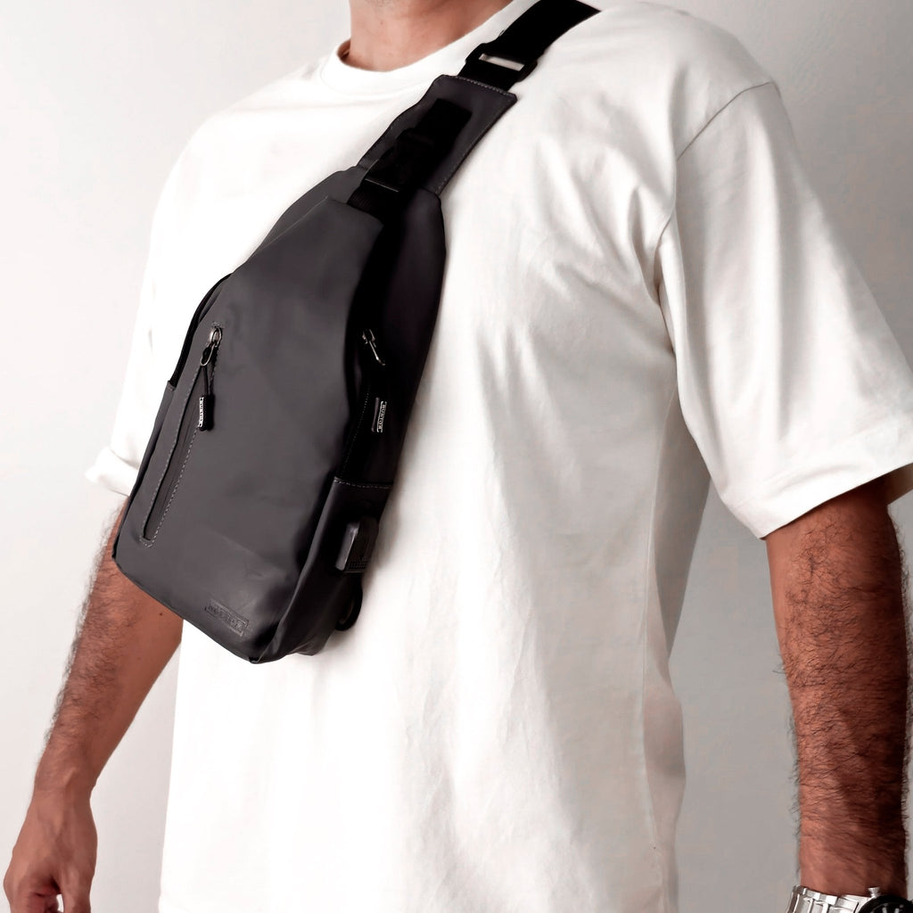 Bandolera RUBTOR Black | minimalista unisex resistente a salpicaduras - RUBTOR