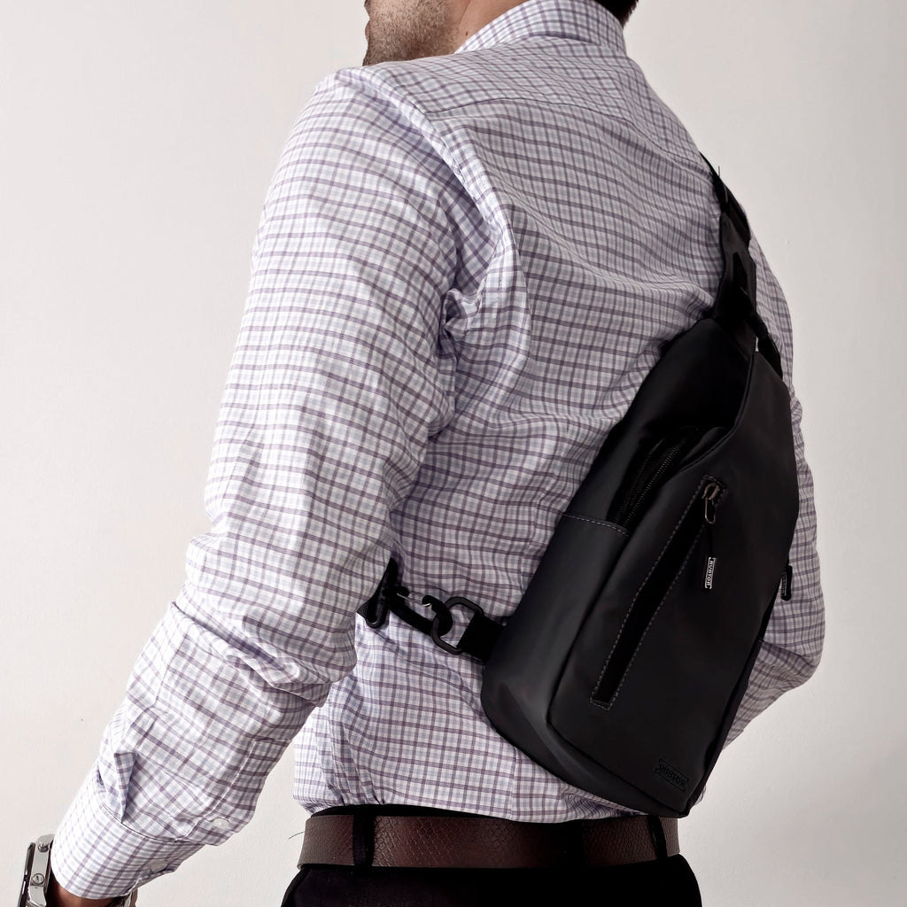 Bandolera RUBTOR Black | minimalista unisex resistente a salpicaduras - RUBTOR