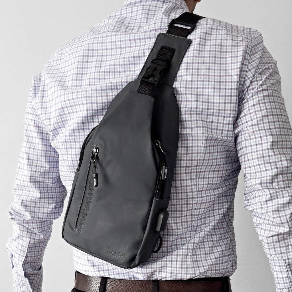 Bandolera RUBTOR Gray | minimalista unisex resistente a salpicaduras - RUBTOR
