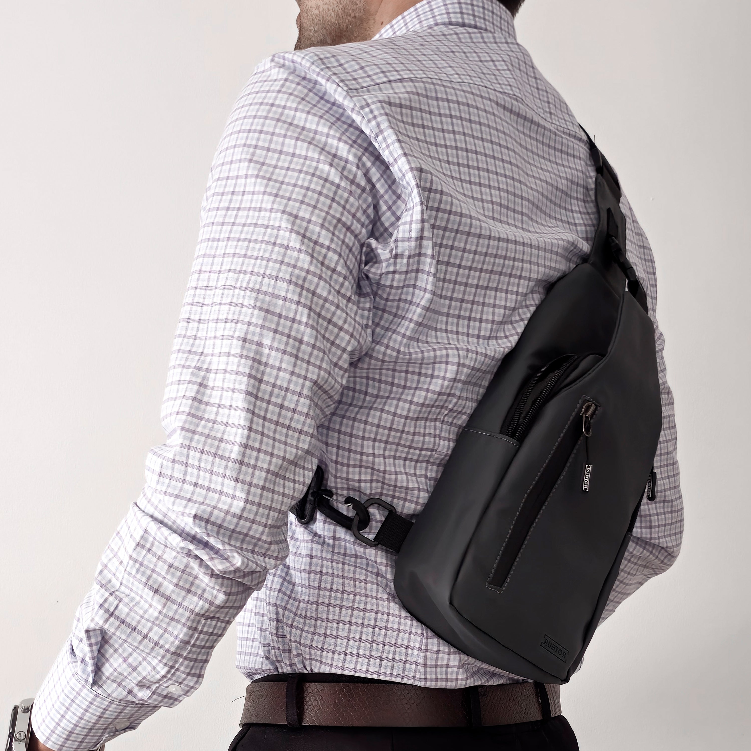 Bandolera RUBTOR Gray | minimalista unisex resistente a salpicaduras
