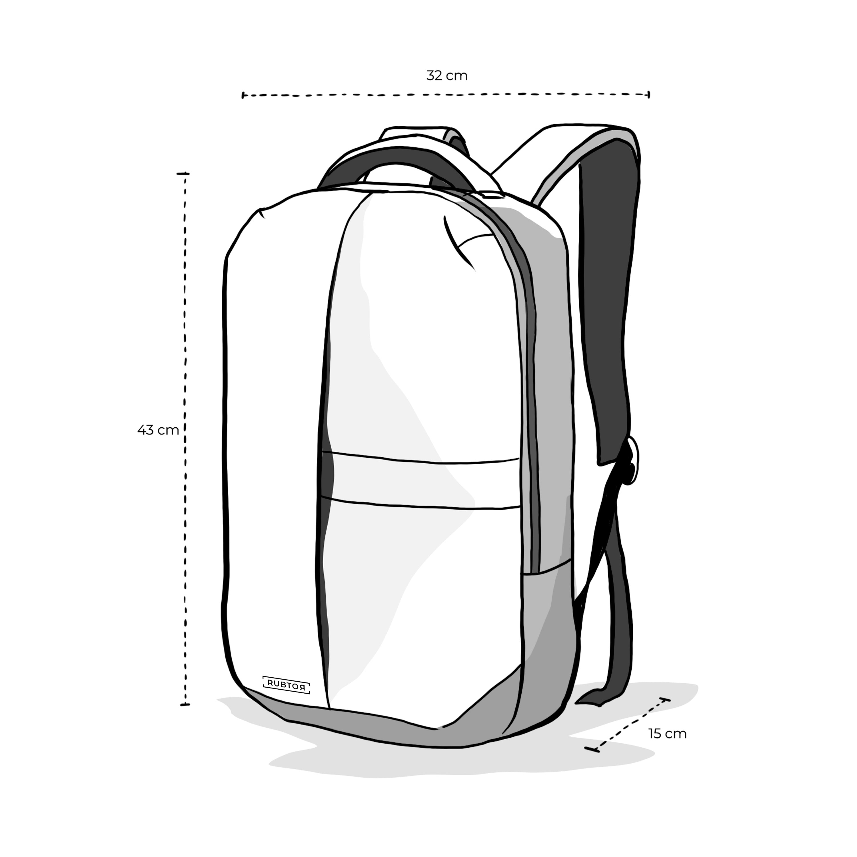 Morral Casual RUBTOR Black Vora | minimalista unisex