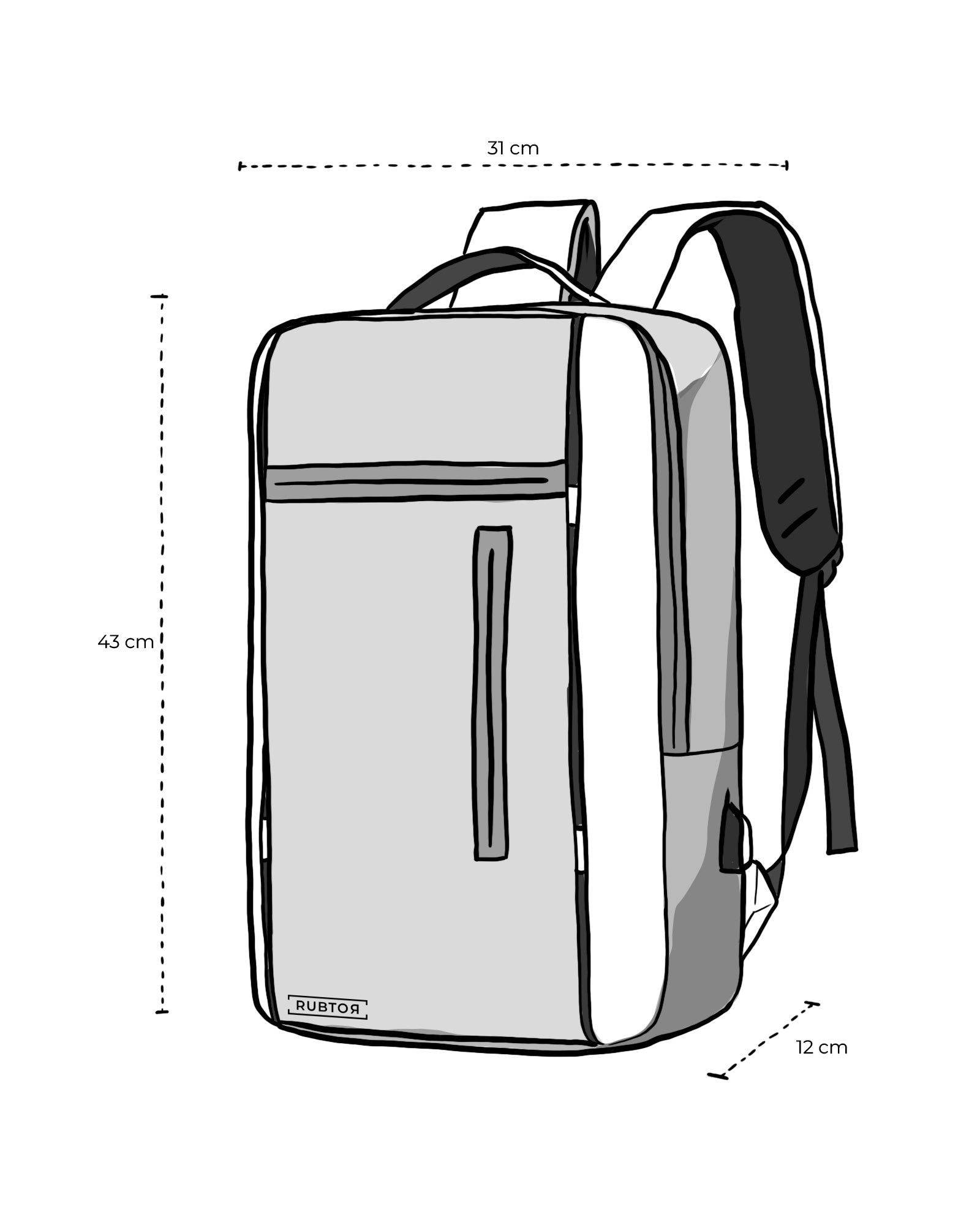 Morral Ejecutiva RUBTOR Black Vort | minimalista unisex