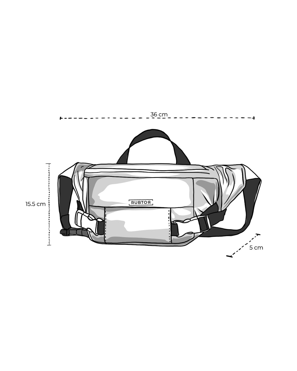 Canguro RUBTOR Gray |  urbana unisex resistente a salpicaduras