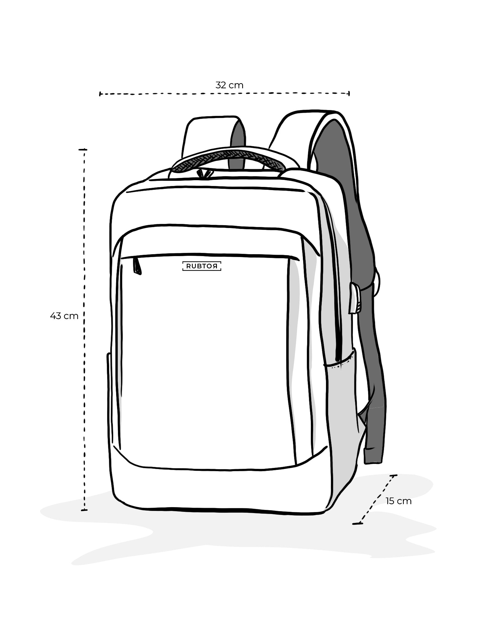 Morral Casual RUBTOR Black Vort | minimalista unisex