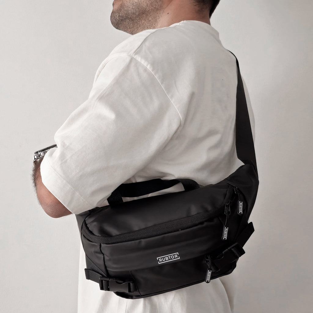 Canguro RUBTOR Black | urbana unisex resistente a salpicaduras - RUBTOR