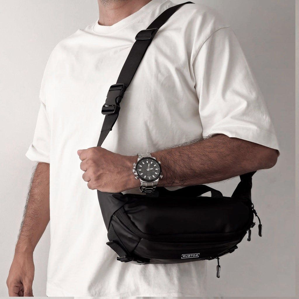 Canguro RUBTOR Black | urbana unisex resistente a salpicaduras - RUBTOR