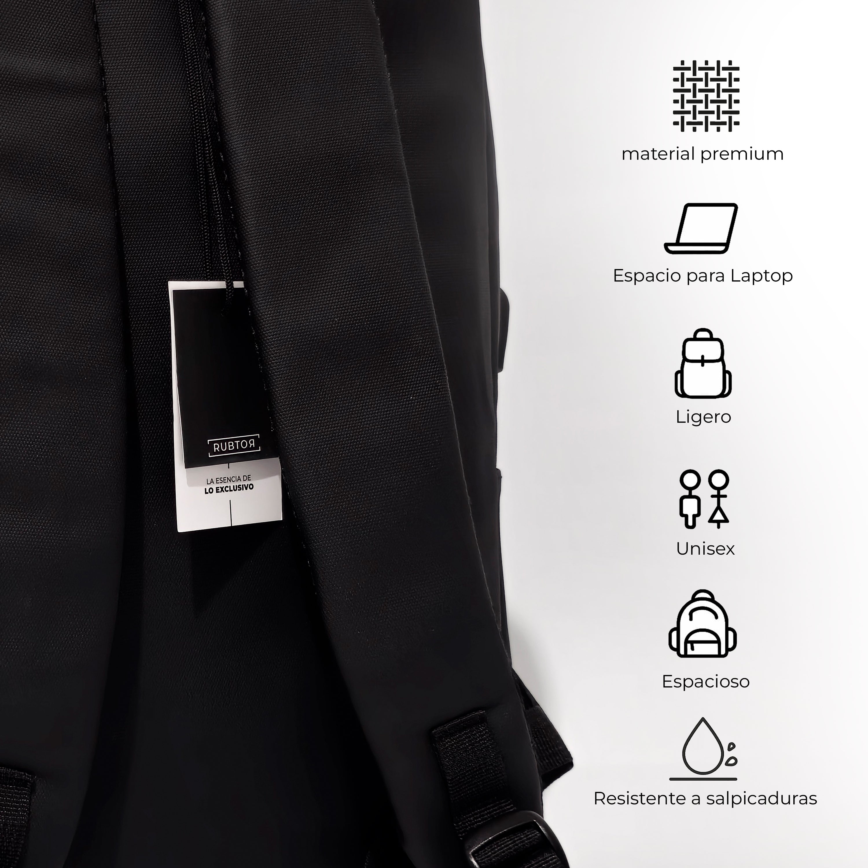 Morral Ejecutivo RUBTOR Black Port | minimalista unisex