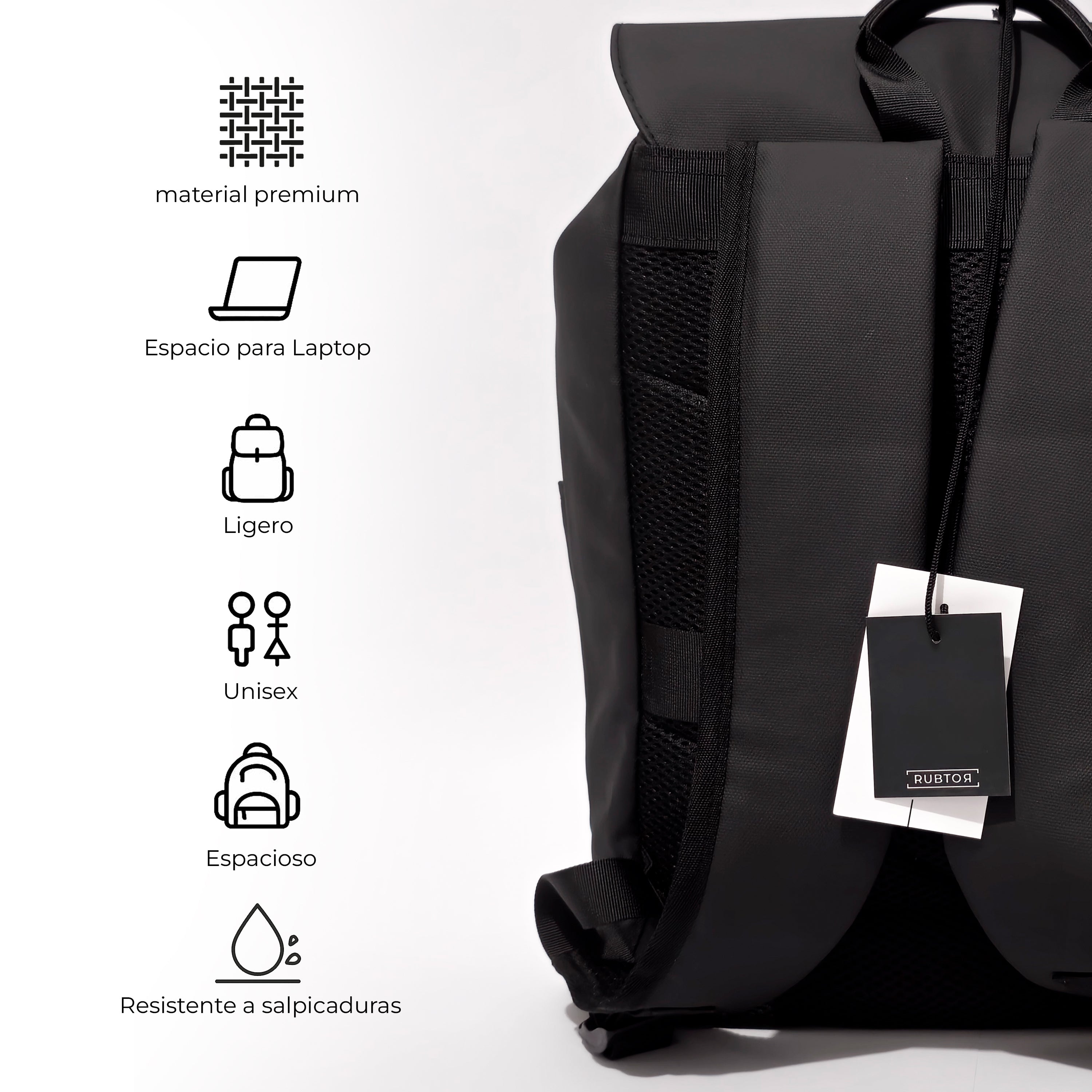 Morral Casual RUBTOR Black Port | minimalista unisex