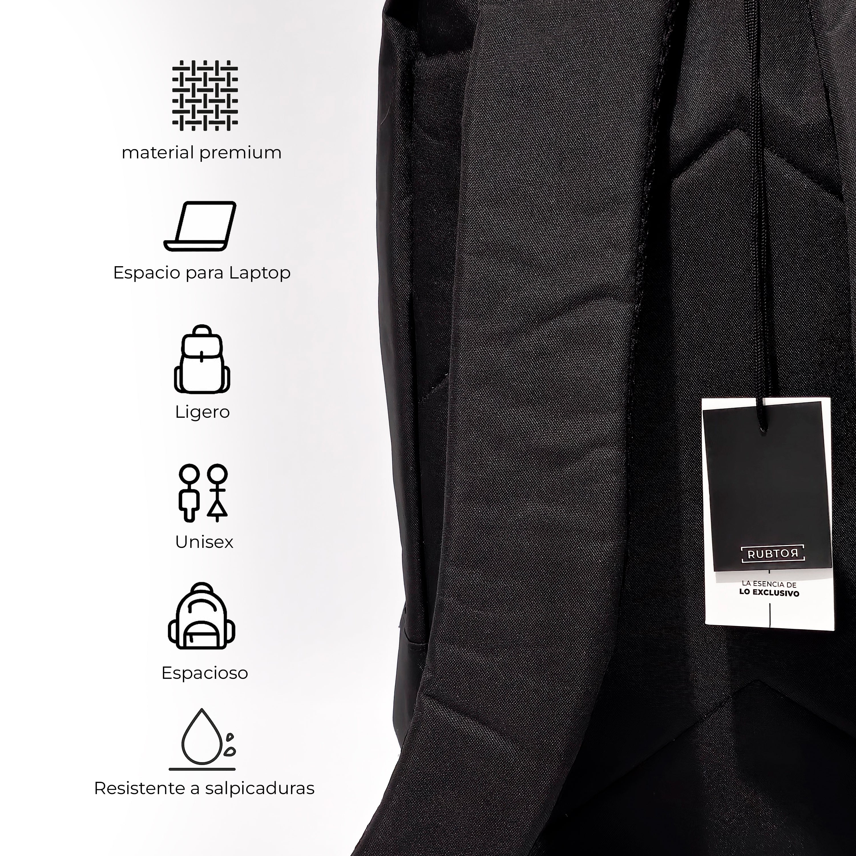 Morral Casual RUBTOR Black Vora | minimalista unisex