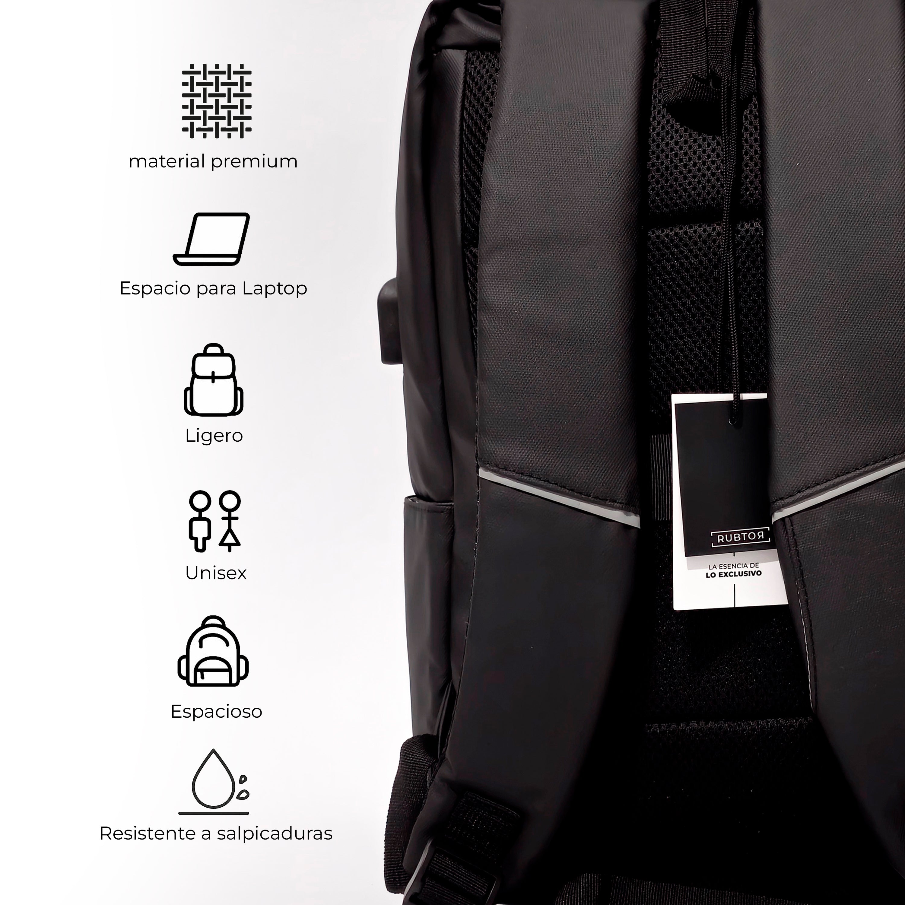 Morral Casual RUBTOR Black Vort | minimalista unisex