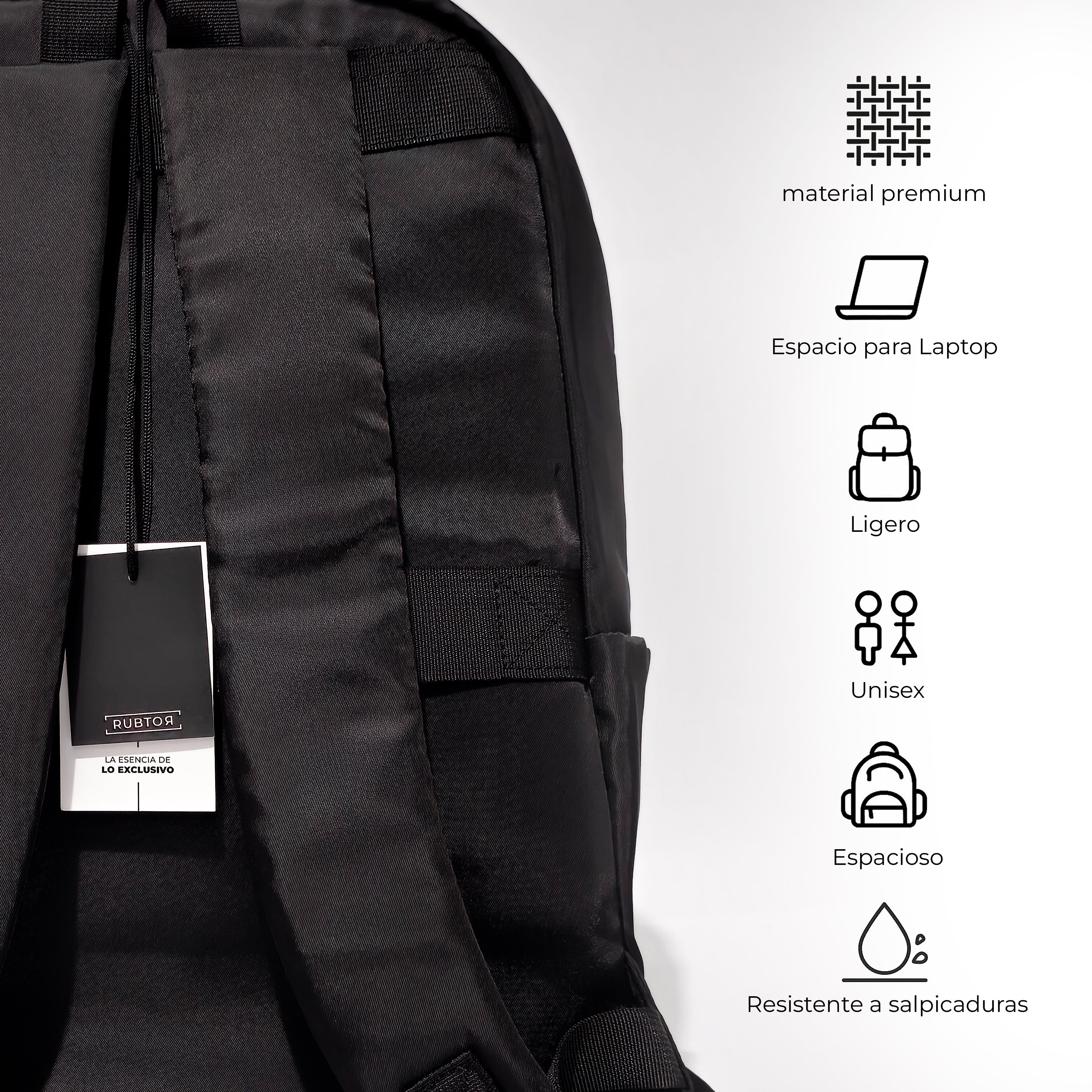 Morral Casual RUBTOR Black Pora | minimalista unisex