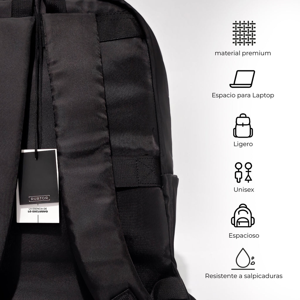 Morral Casual RUBTOR Black Pora | minimalista unisex - RUBTOR