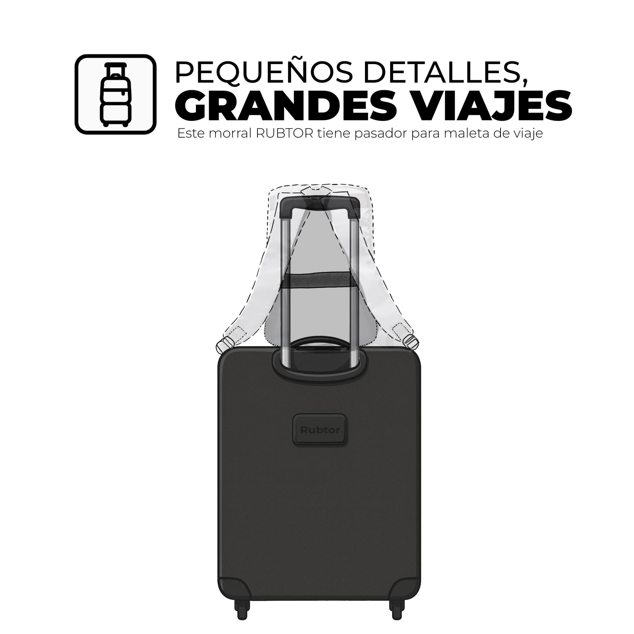 Morral Casual RUBTOR Black Pora | minimalista unisex - RUBTOR