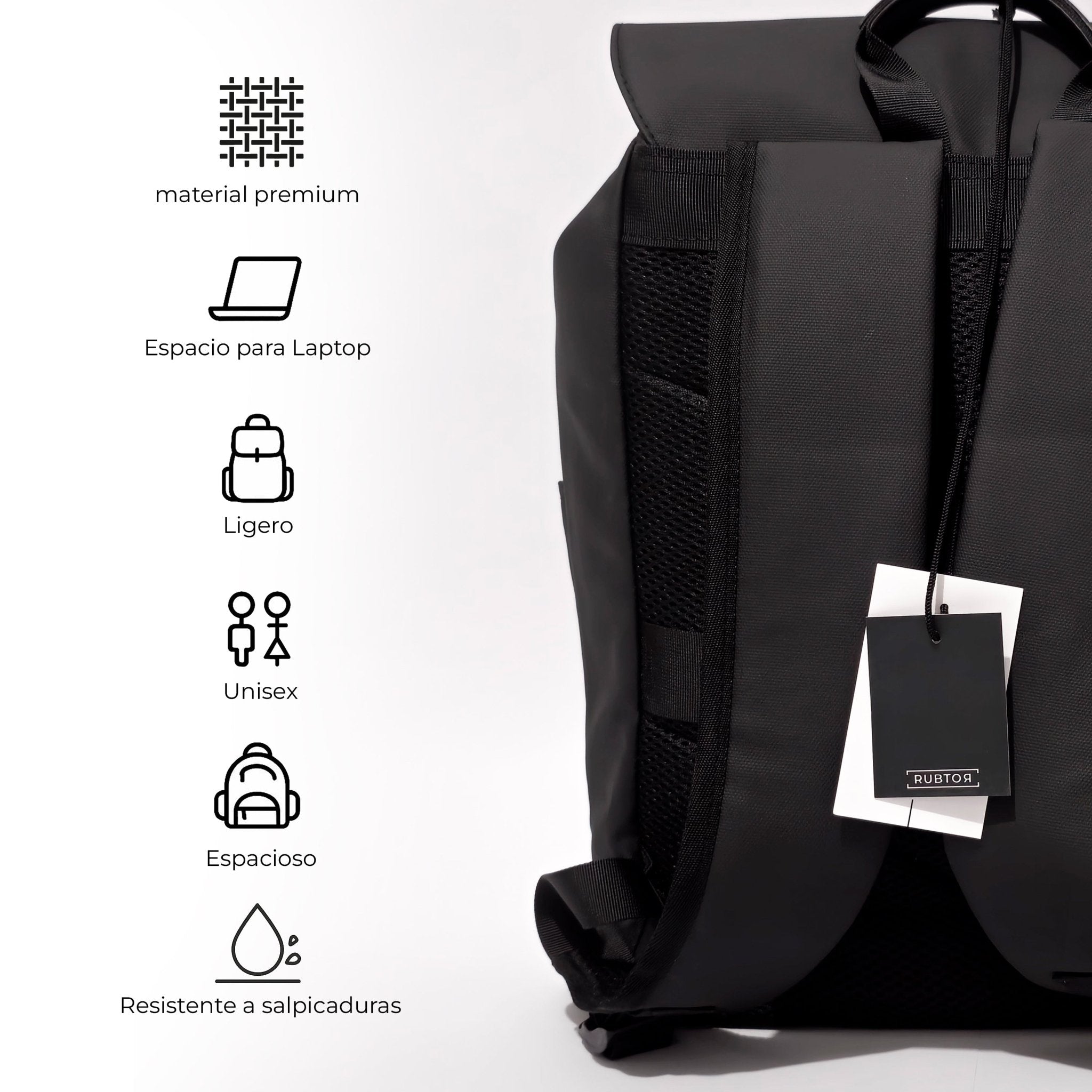 Morral Casual RUBTOR Black Port | minimalista unisex - RUBTOR