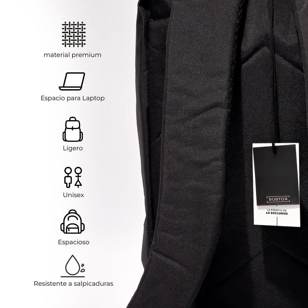 Morral Casual RUBTOR Black Vora | minimalista unisex - RUBTOR