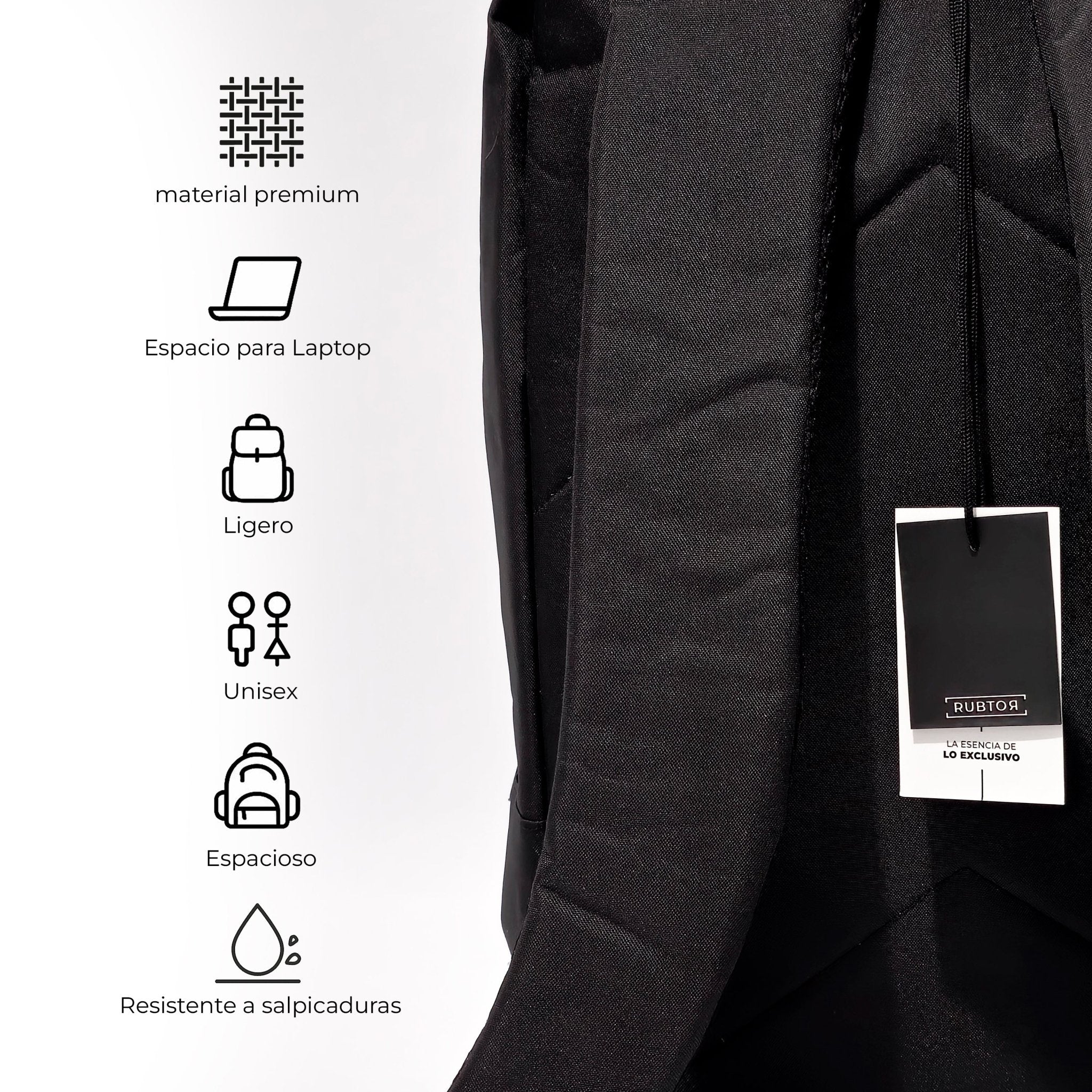 Morral Casual RUBTOR Black Vora | minimalista unisex - RUBTOR