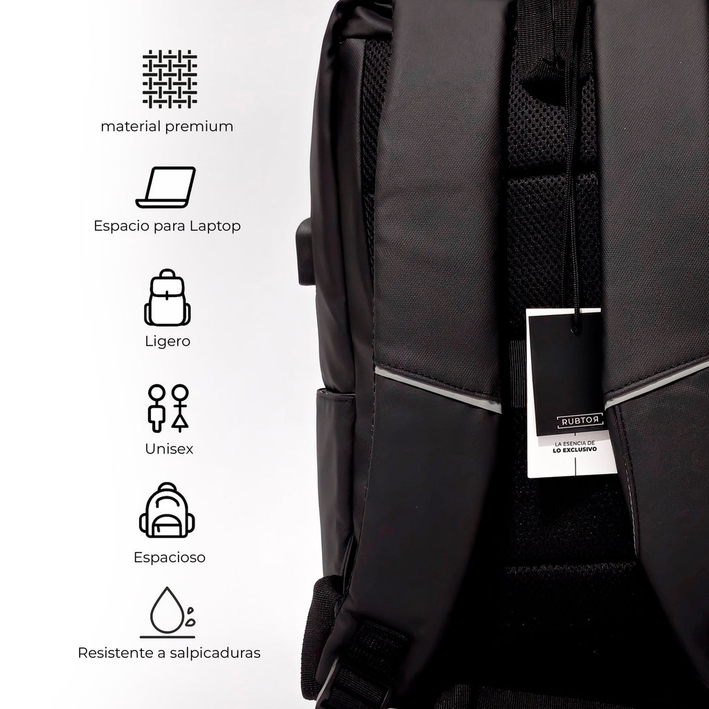 Morral Casual RUBTOR Black Vort | minimalista unisex - RUBTOR