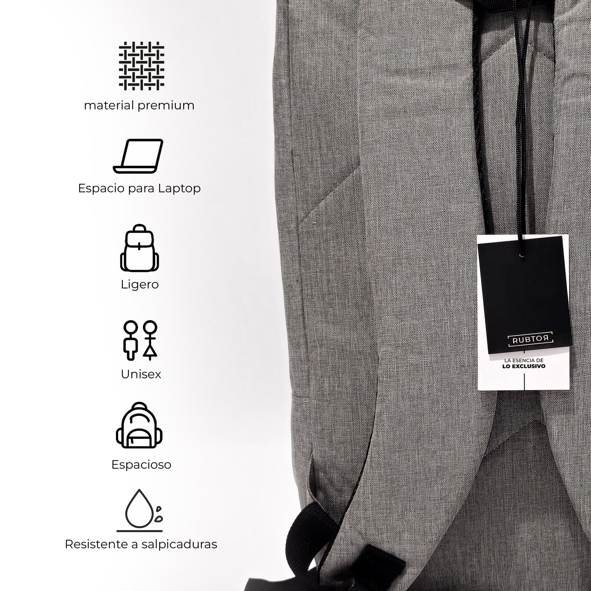 Morral Casual RUBTOR Gray Vora | minimalista unisex - RUBTOR