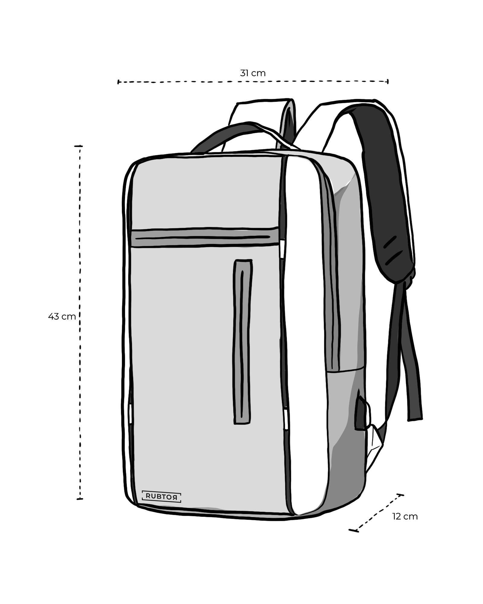 Morral Ejecutiva RUBTOR Black Vort | minimalista unisex - RUBTOR