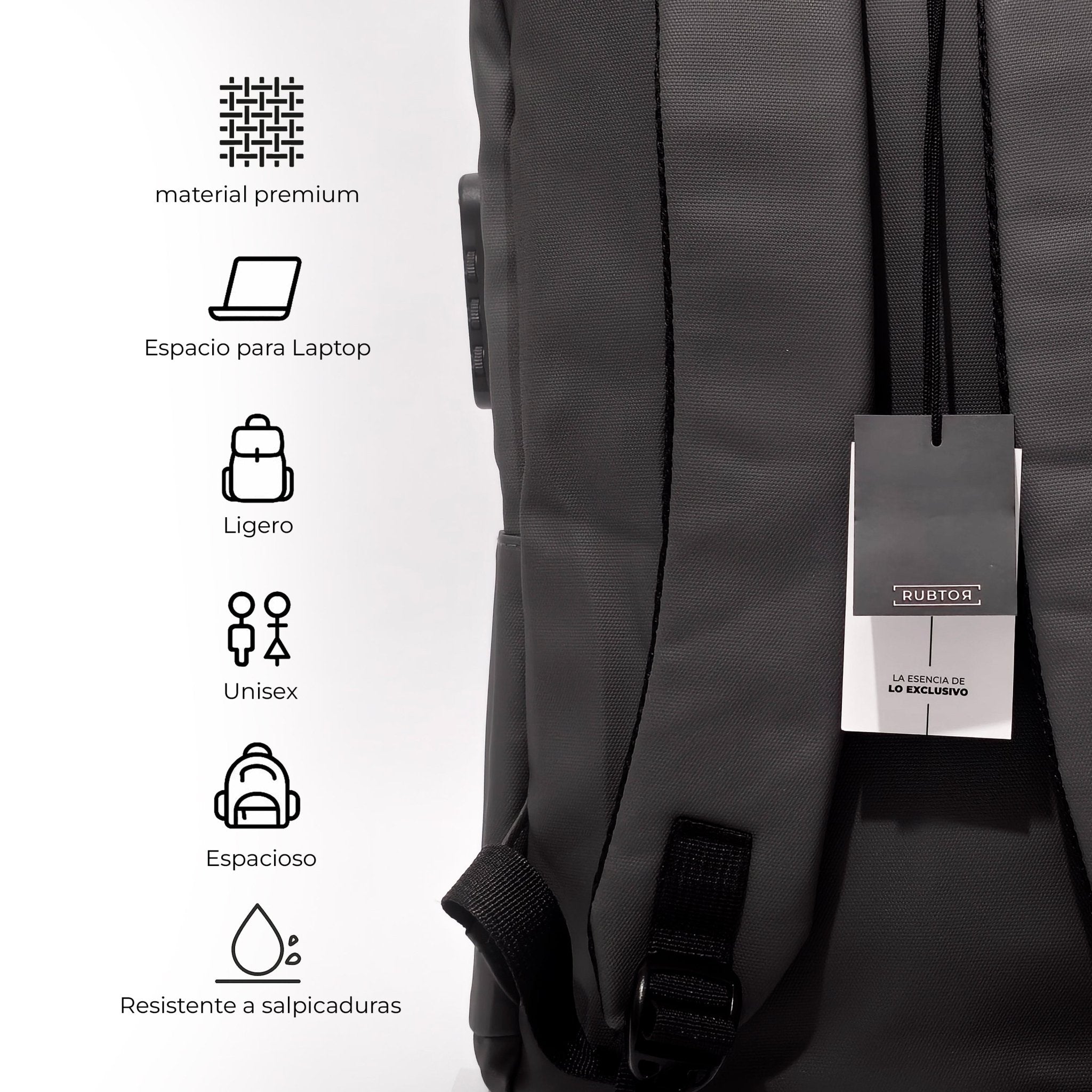 Morral Ejecutivo RUBTOR Gray Port | minimalista unisex - RUBTOR