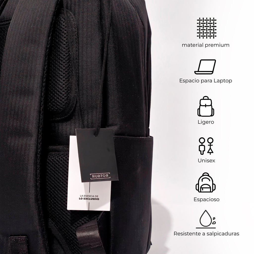 Morral Ejecutivo RUBTOR Black Pora | minimalista unisex