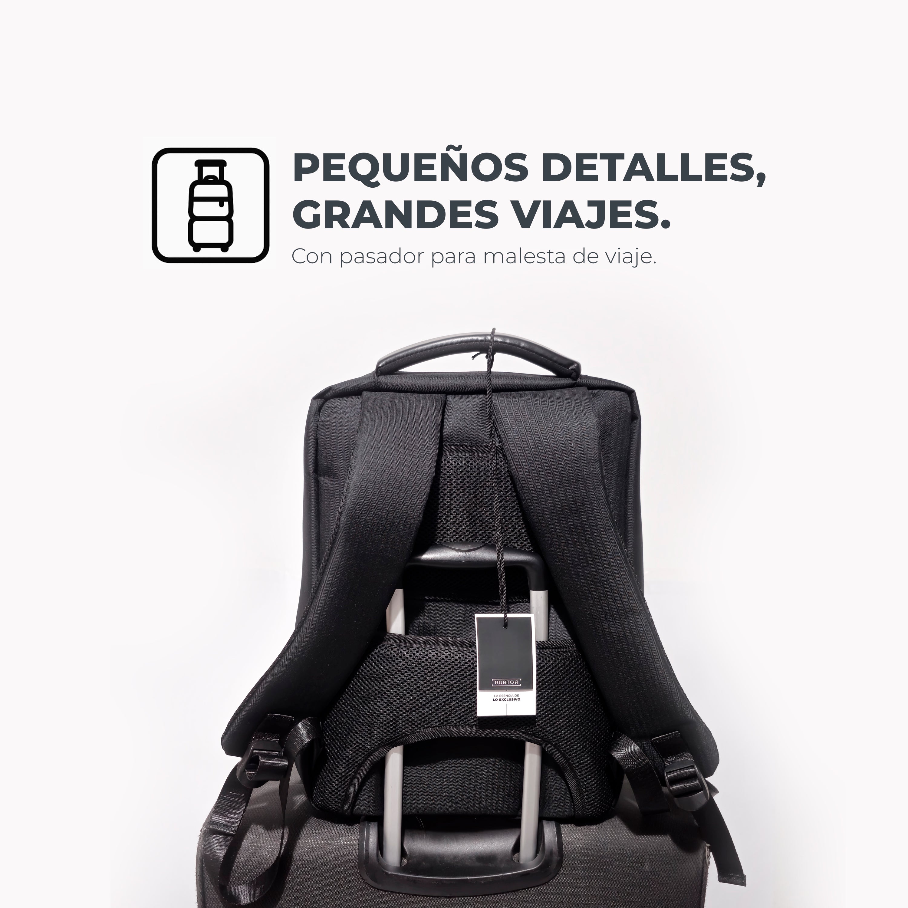 Morral Ejecutivo RUBTOR Black Pora | minimalista unisex